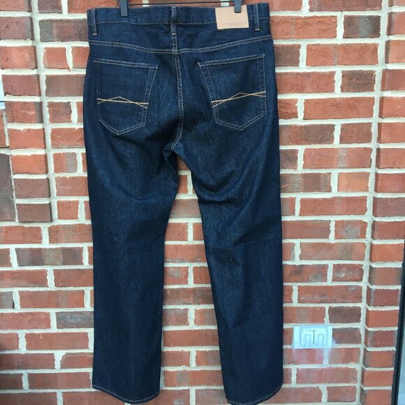 Aeropostale Jeans Mens Size 38 Straight Button Fly Dark Wash Whiskering - Picture 2 of 13